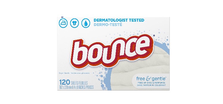 Bounce Free & Gentle Unscented Fabric Softener Dryer Sheets for Sensitive Skin