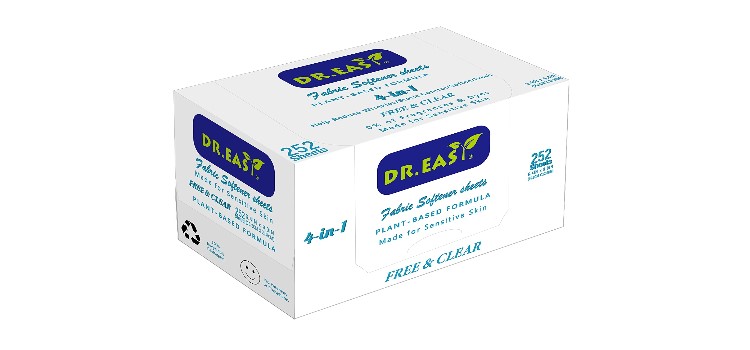 Dr.Easy Dryer Sheets Free & Clear Plant Based Formula for Sensitive Skin