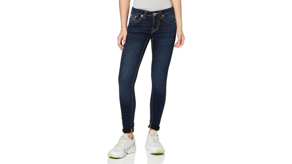 True Religion Women's Jennie Mid Rise Curvy Fit Skinny Ankle Jean