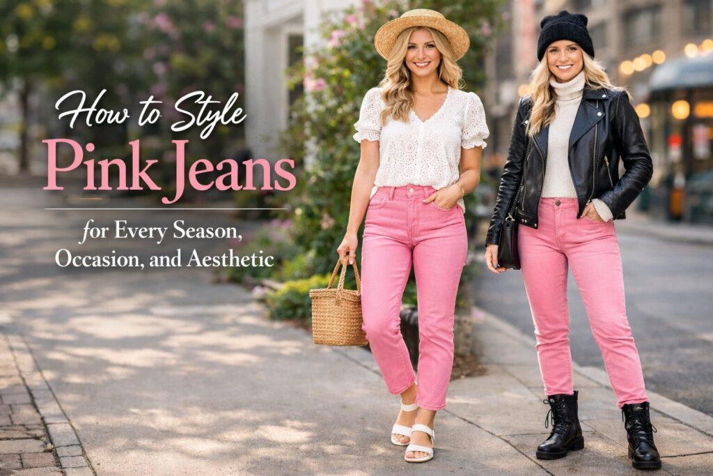 How to Style Pink Jeans