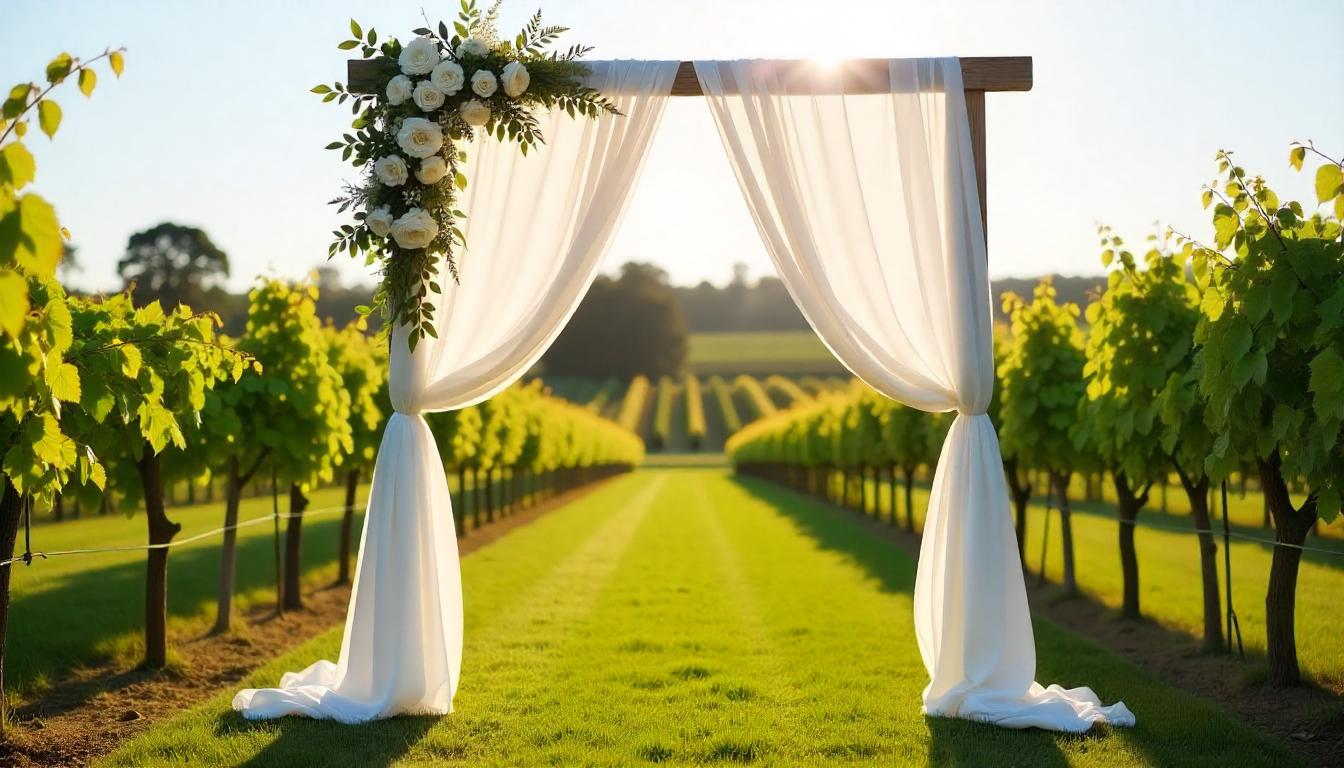how to drape fabric for wedding arch