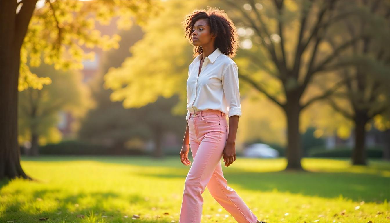 how to style pink jeans
