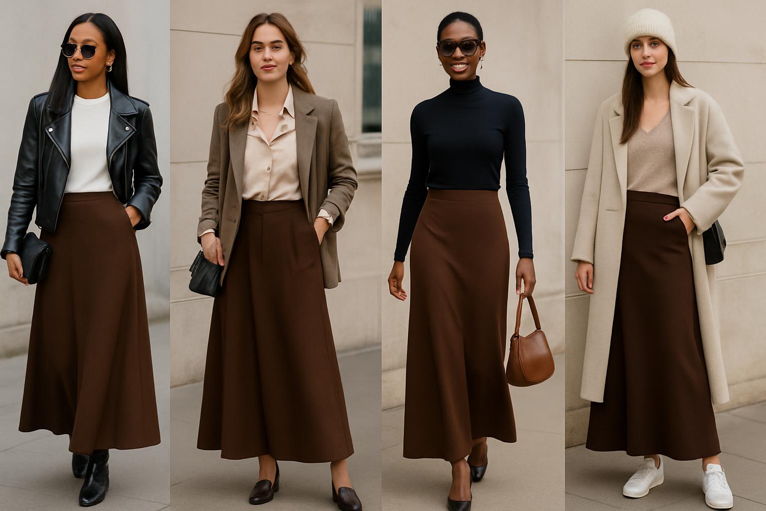 40+ Brown Maxi Skirt Outfit Ideas for Effortless Style