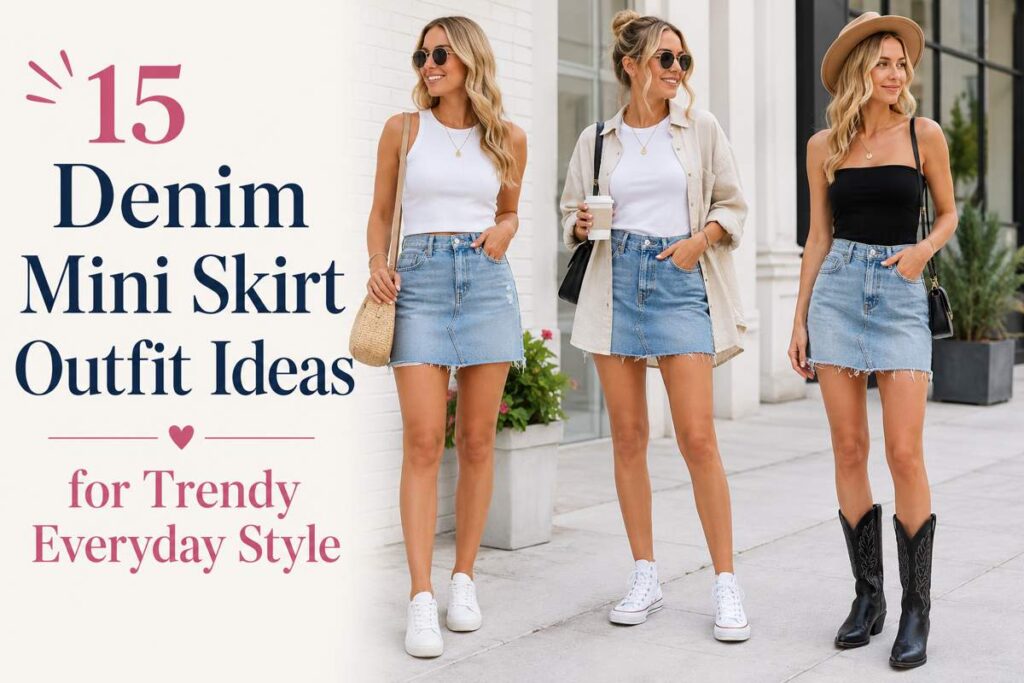Denim Mini Skirt Outfit Ideas