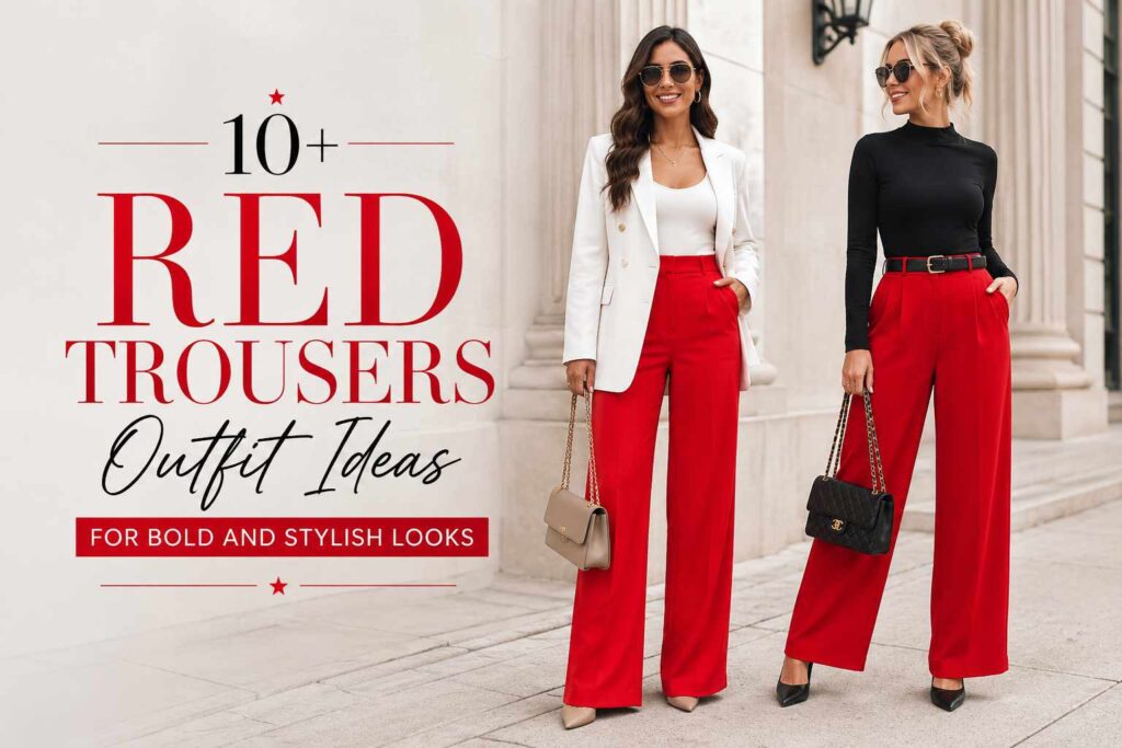 10+ Red Trousers Outfit Ideas