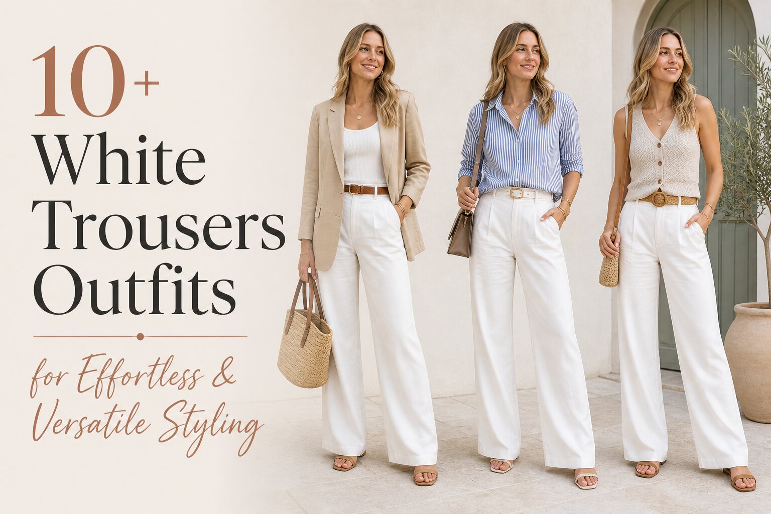 10+ White Trousers Outfits for Effortless & Versatile Styling