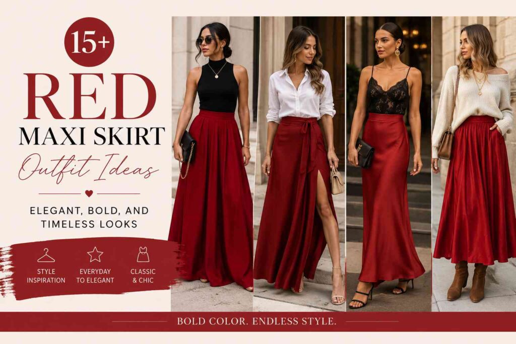 15+ Red Maxi Skirt Outfit Ideas