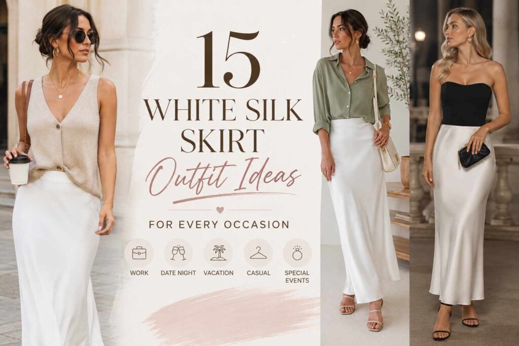 15 White Silk Skirt Outfit Ideas