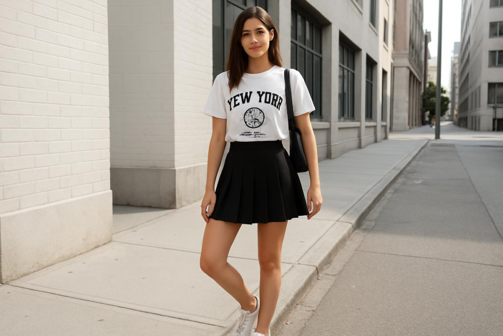Black Tennis Skirt Outfit