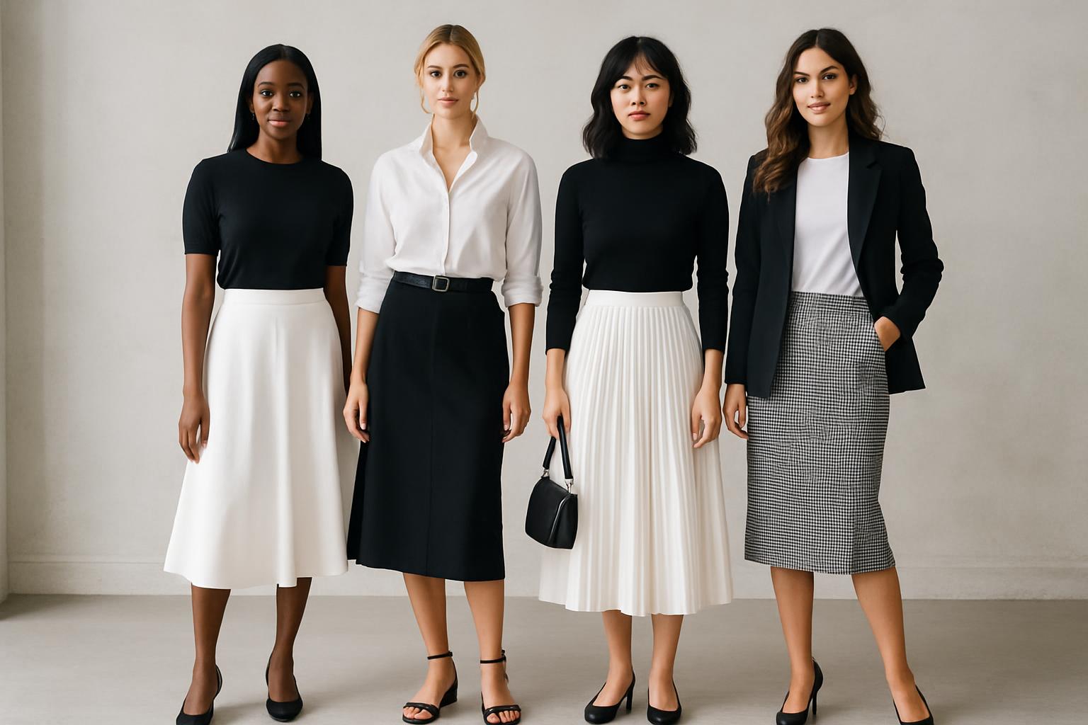 50+ Black and White Skirt Outfit Ideas for Timeless & Versatile Styling