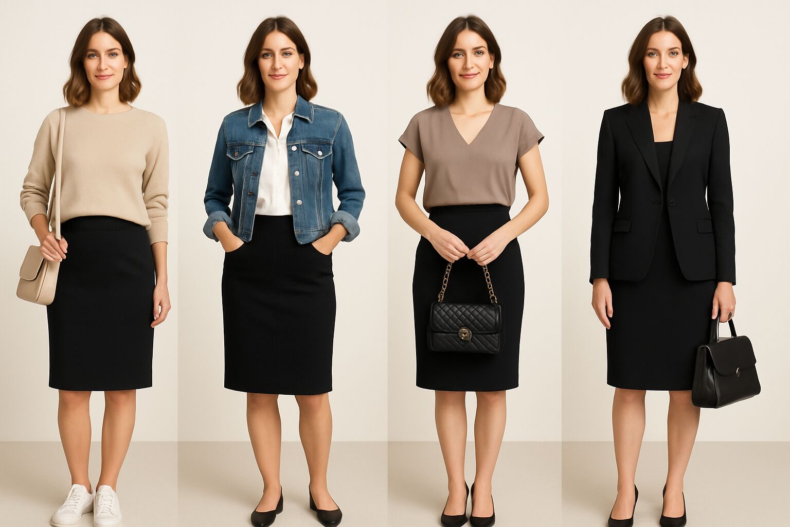 50+ Knee Length Black Skirt Outfit Ideas for Every Occasion