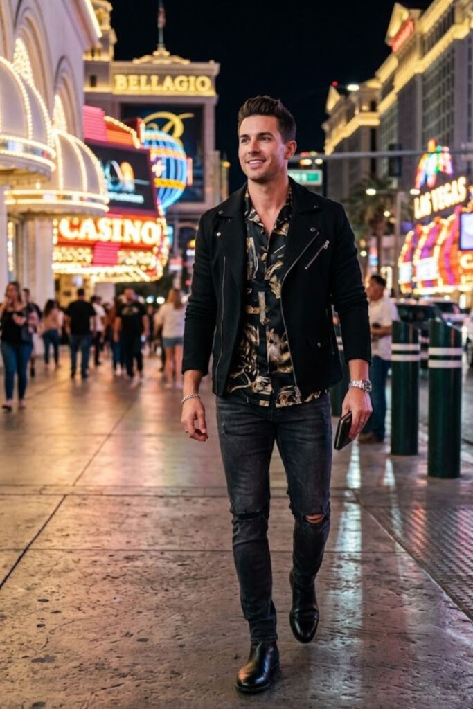 1. Black Shirt and Slim Fit Jeans