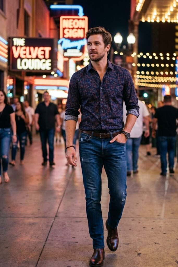 10. Dress Shirt with Rolled Sleeves and Jeans