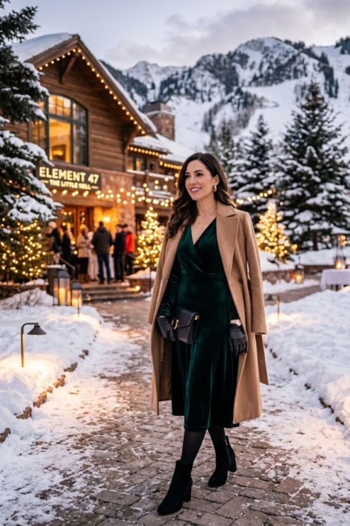 10. Elegant Evening Winter Dress Look