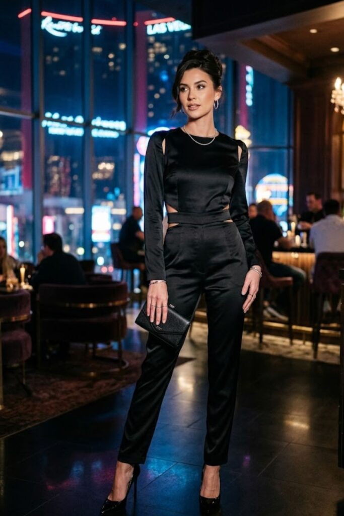 2. All-Black Sleek Glam Aesthetic