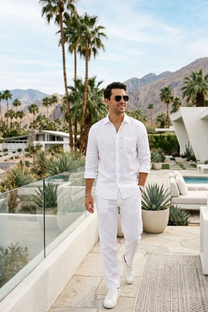 3. All White Summer Minimal Look