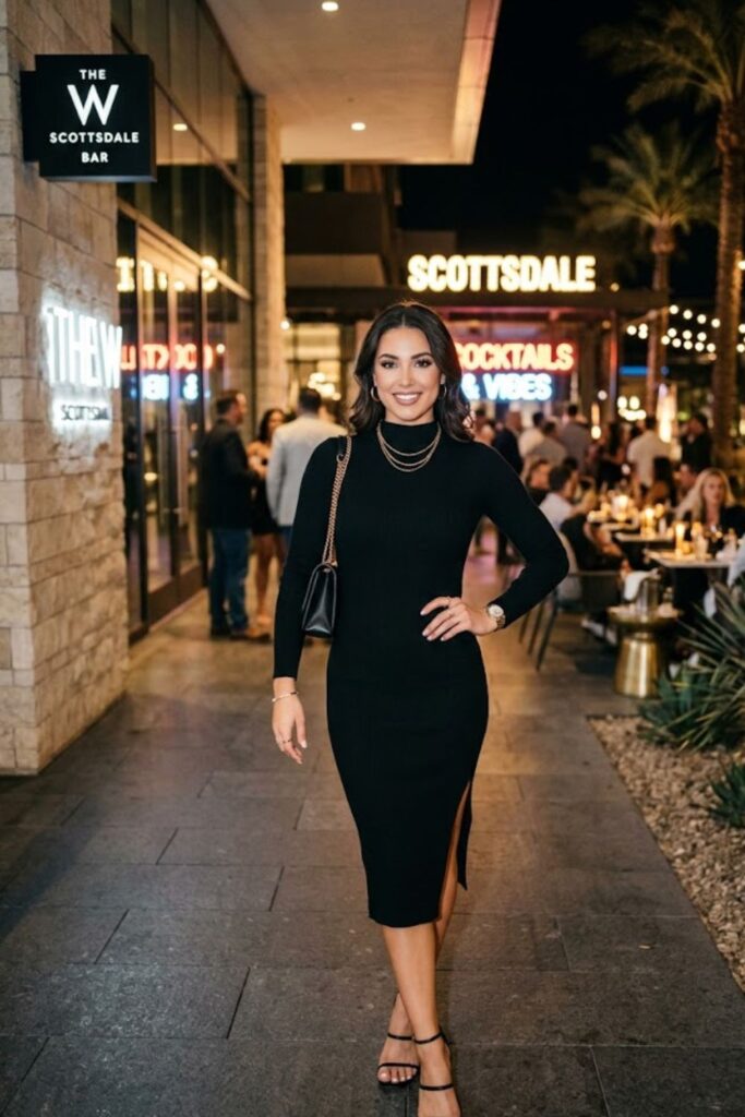 3. Bodycon Dress with Statement Accessories