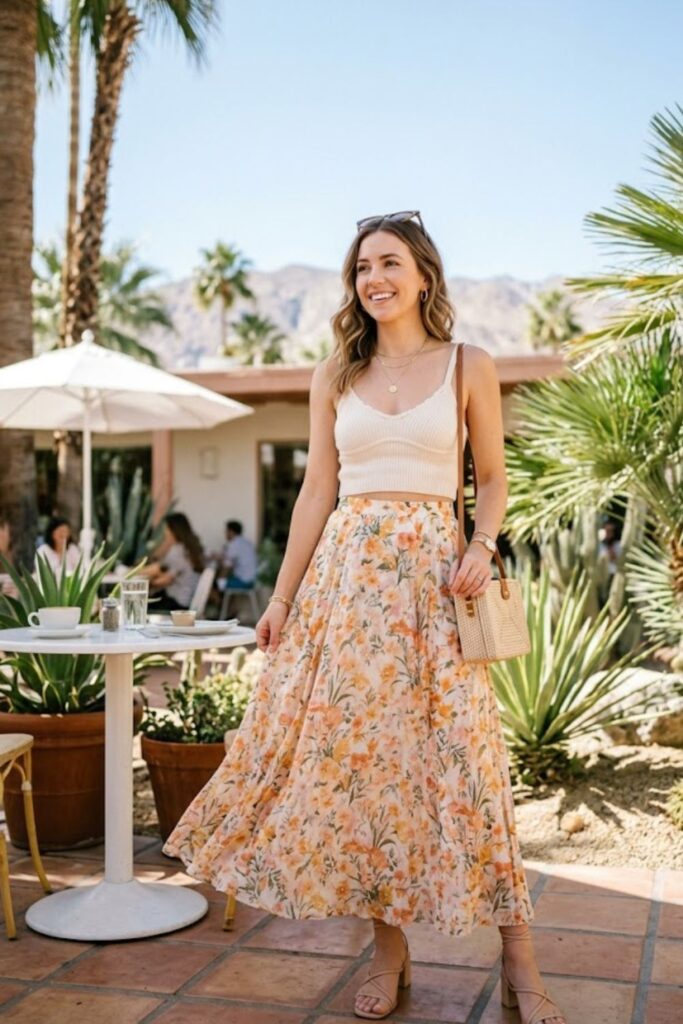 3. Crop Top and High Waist Skirt Fresh Style