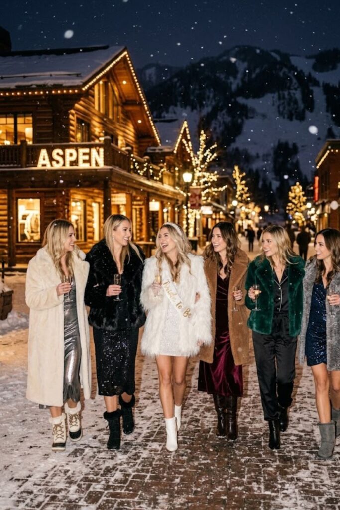 3. Faux Fur Coat Glam Group Look