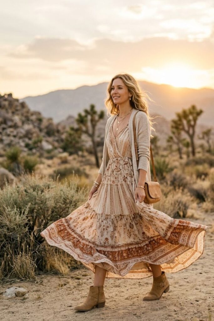 3. Flowy Maxi Dress Autumn Breeze Look