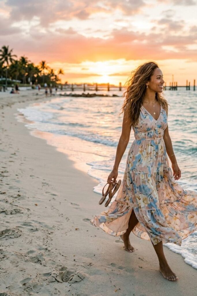 3. Key West Aesthetic Outfits Flowy Maxi Dress Charm