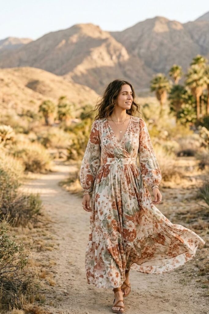 3. Palm Springs Summer Outfit Boho Maxi Flow