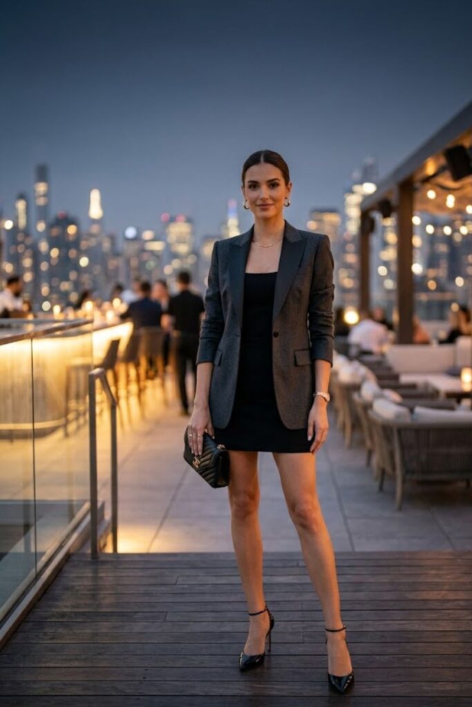 4. Blazer and Mini Dress Combo