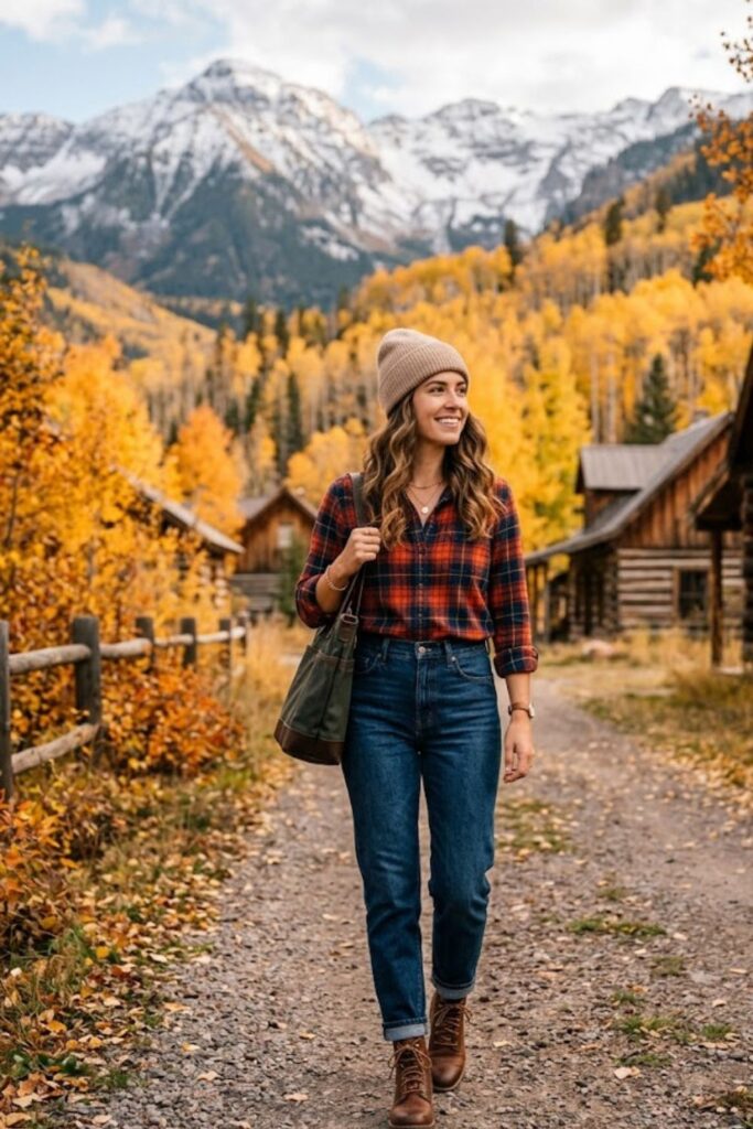4. Flannel Shirt Casual Mountain Style