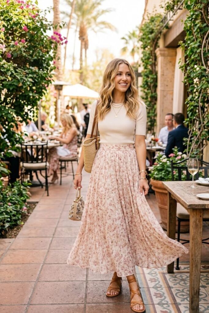 4. Maxi Skirt with Fitted Top