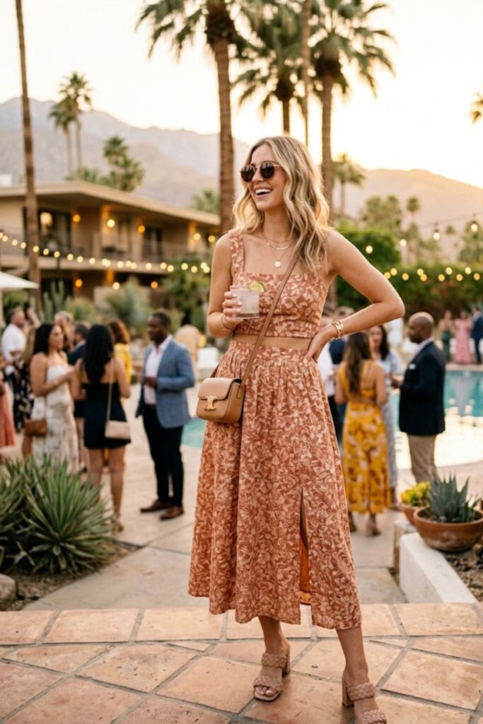 5. Palm Springs Party Outfit Chic Crop Top Set