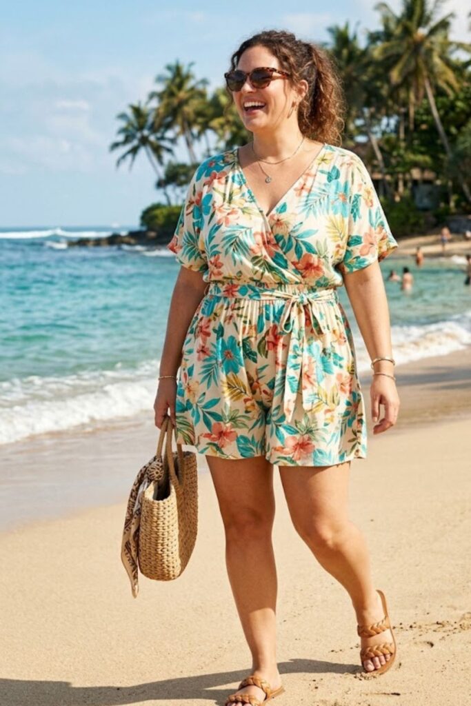 5. Plus Size Key West Outfits Beach Romper Comfort Style