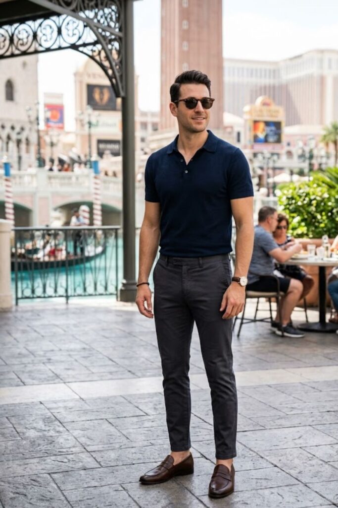 5. Polo Shirt and Slim Fit Pants