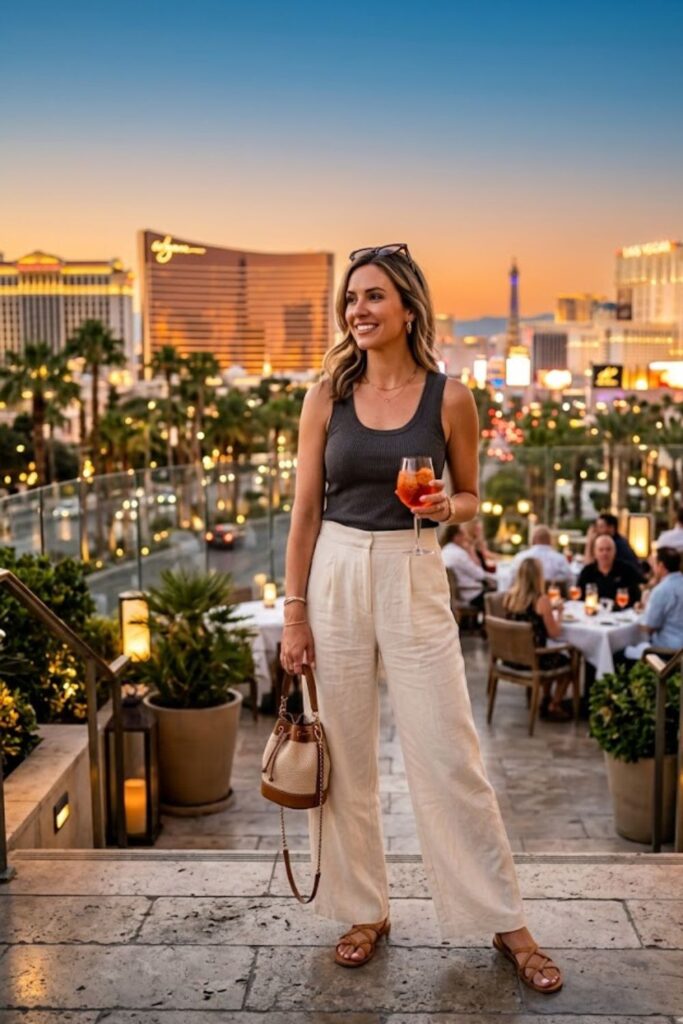 5. Tank Top and Wide-Leg Pants