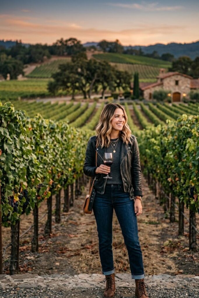 6. Leather Jacket Modern Wine Country Edge