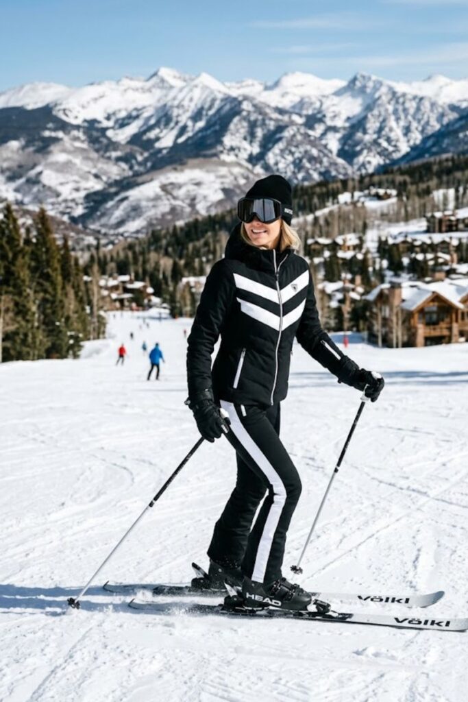 6. Monochrome Black and White Ski Set