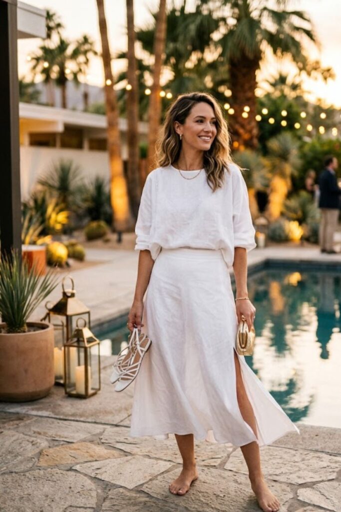 8. Palm Springs Party Outfit White Hot Minimal Look