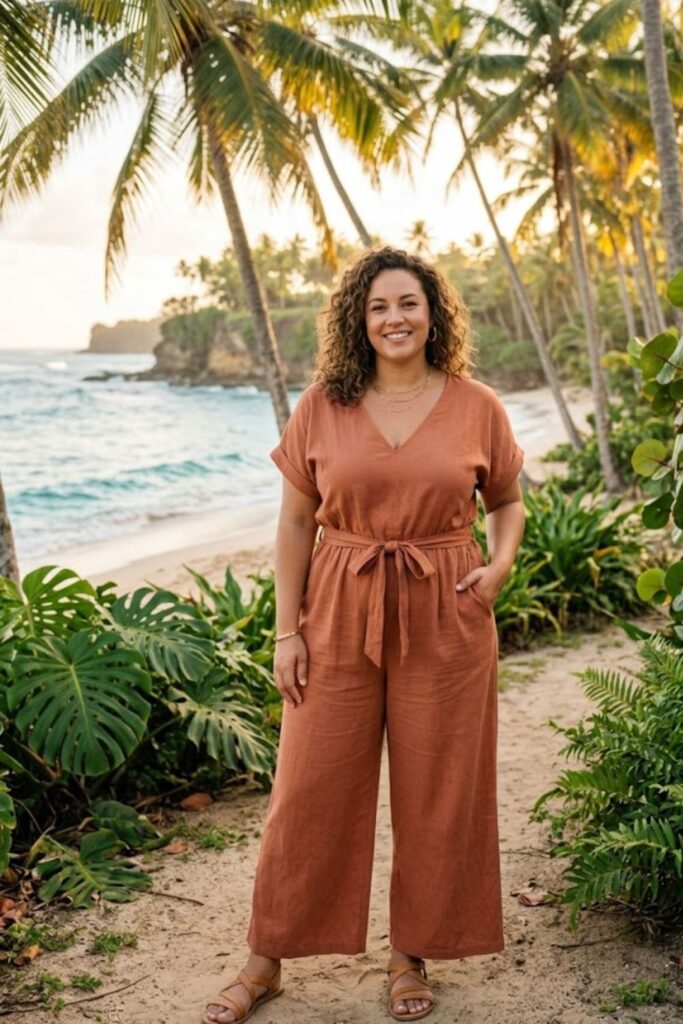 8. Plus Size Key West Outfits Lightweight Jumpsuit Ease