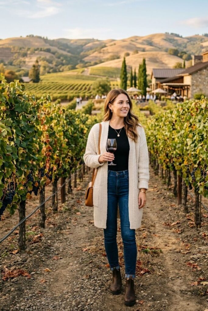 9. Cardigan Layered Soft Winery Style