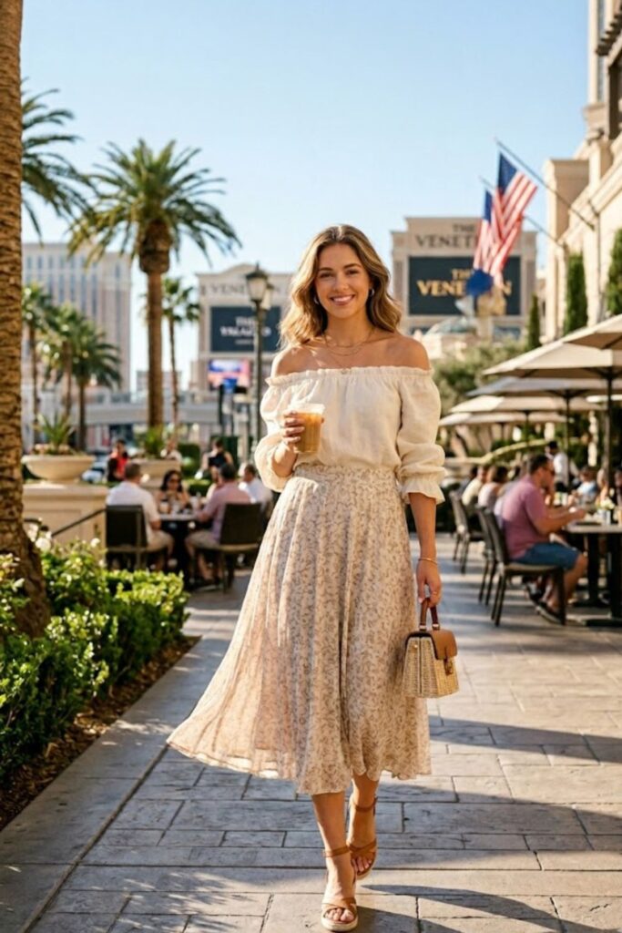 9. Off-Shoulder Top with Skirt