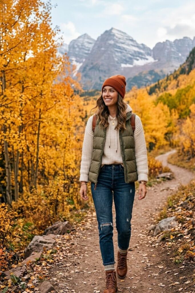 9. Puffer Vest Casual Outdoor Look
