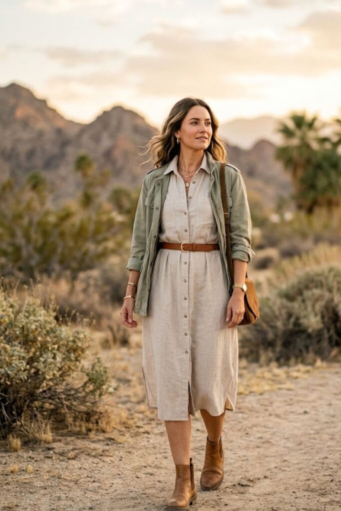 9. Shirt Dress Relaxed Autumn Style