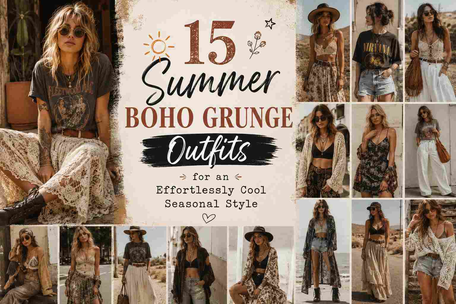 15 Must-Try Summer Boho Grunge Outfit Ideas for Effortless Cool-Girl Style
