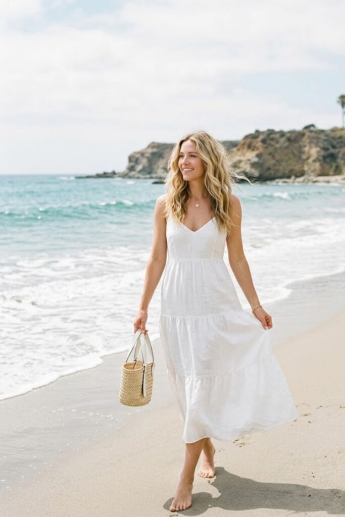 5. Malibu Aesthetic Outfit White Coastal Minimal Look