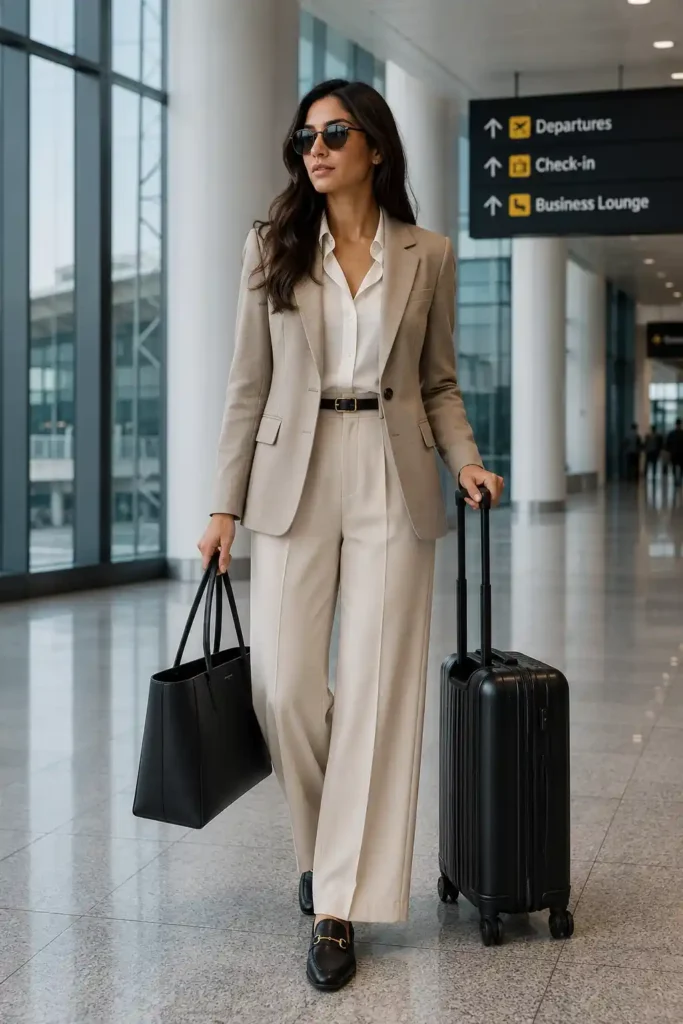 1. Blazer and Wide-Leg Trousers