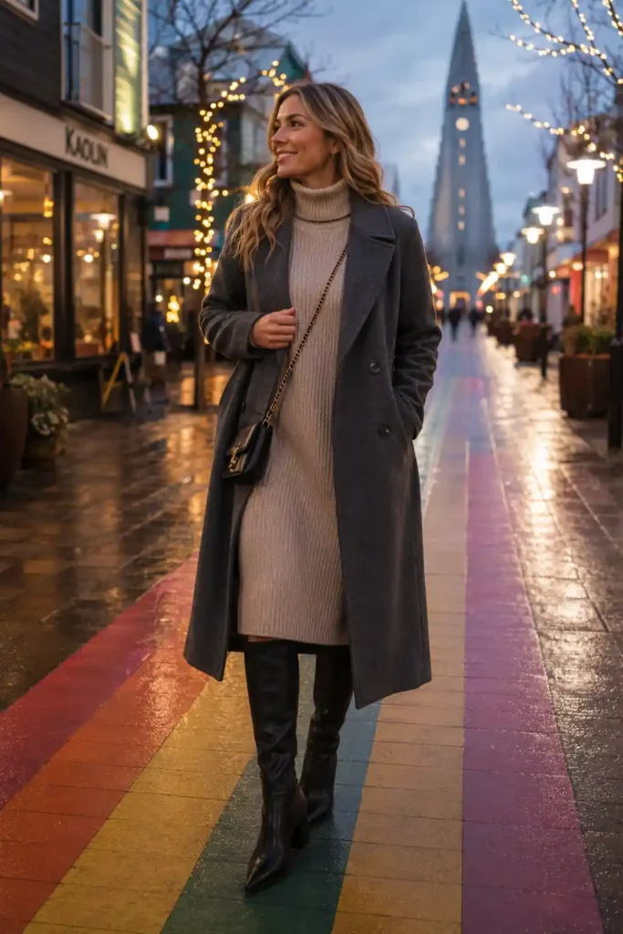 11. Knit Dress and Tall Boots