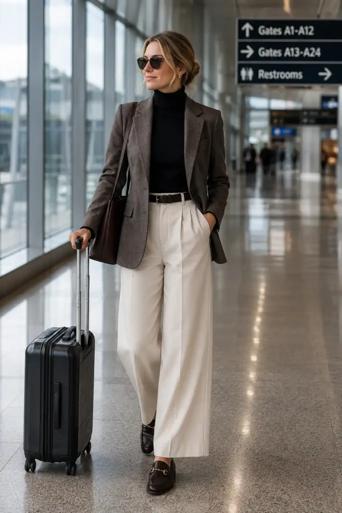 11. Turtleneck and Wide-Leg Pants
