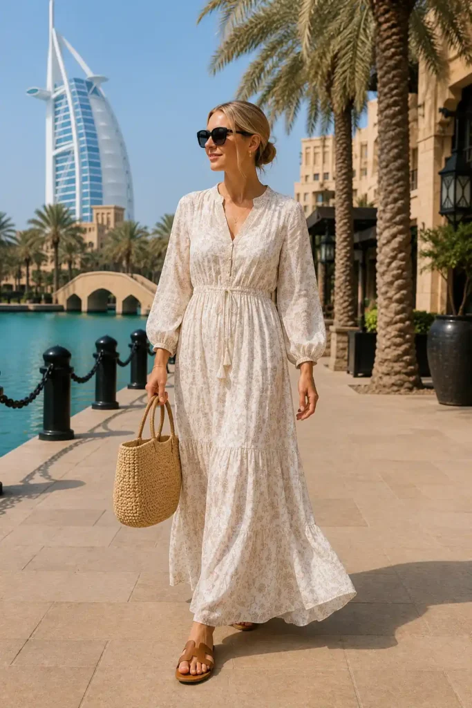 2. Maxi Dress and Sandals