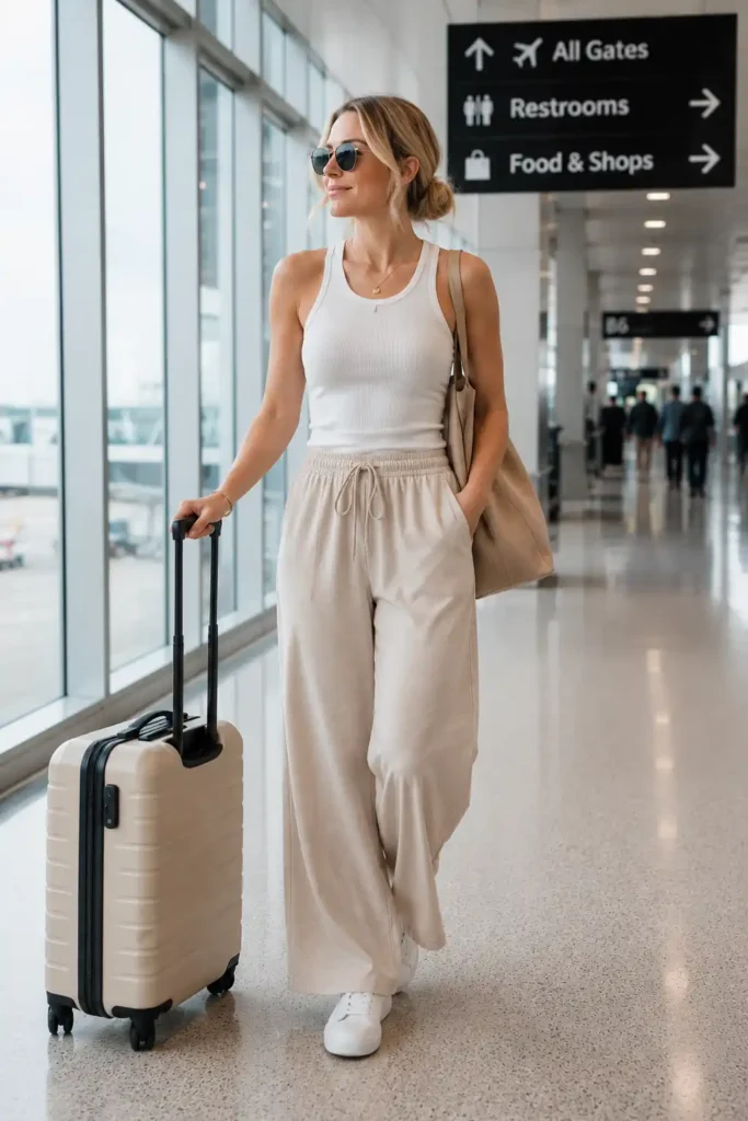 3. Tank Top and Wide-Leg Pants