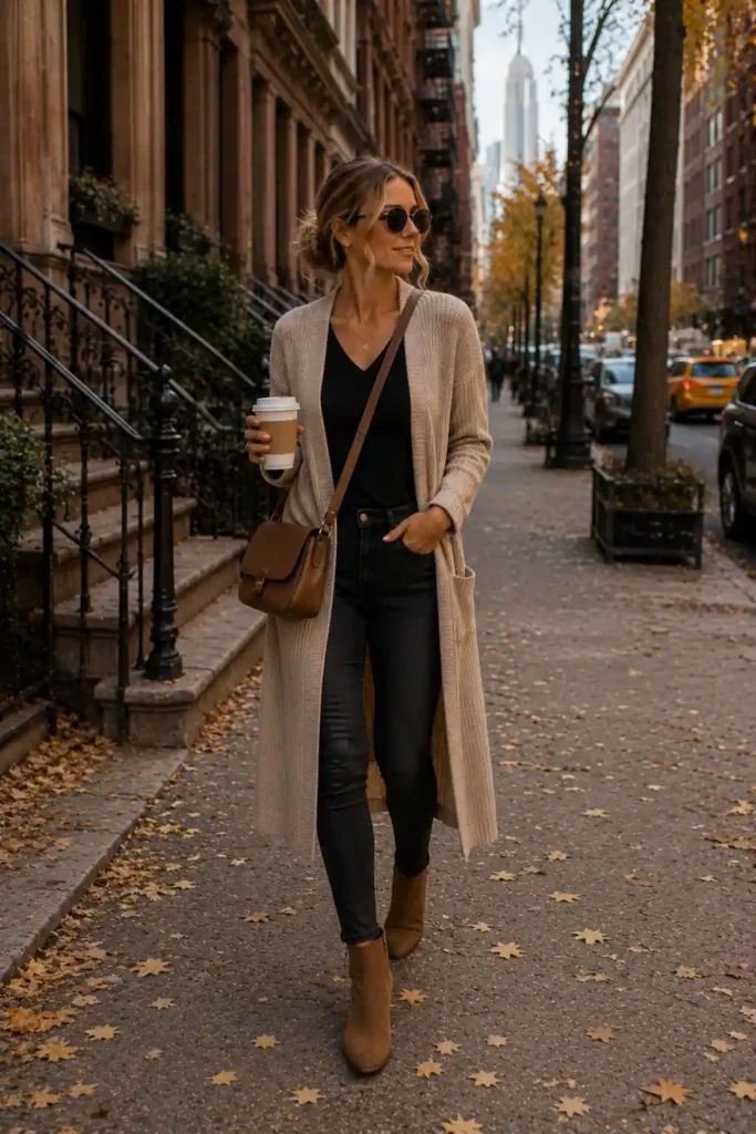 4. Long Cardigan With Skinny Jeans