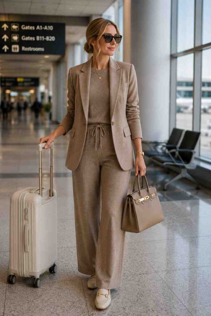 4. Matching Knit Set and Blazer
